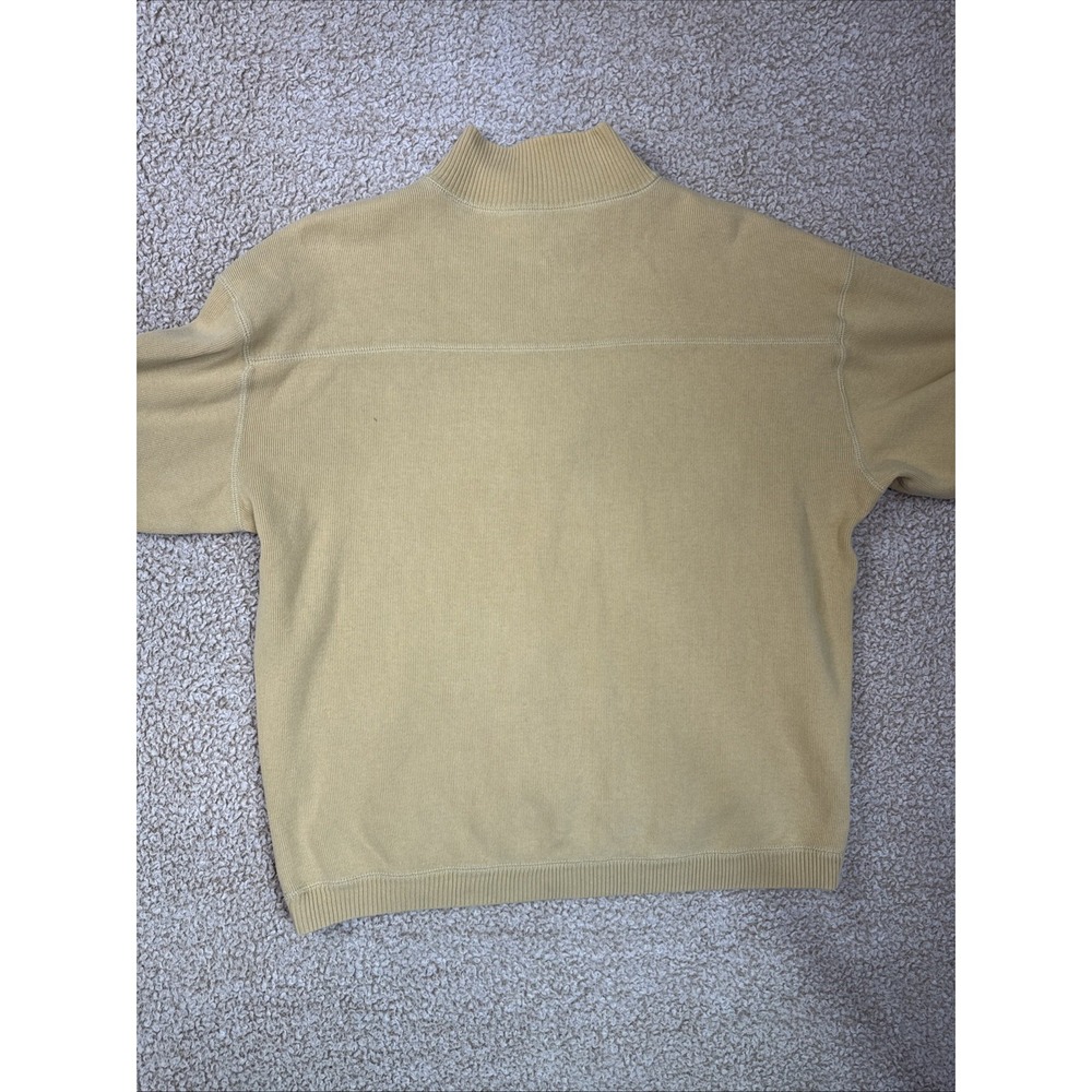 Tommy Bahama Sweater Mens XL Beige Gray Reversible Quarter Zip Pullover - Picture 13 of 14